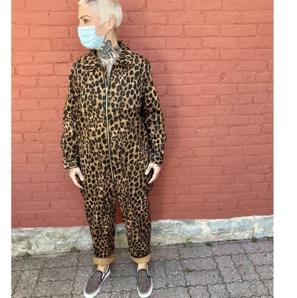 Red Sky Pants - Red Sky Leopard Baggy Boiler